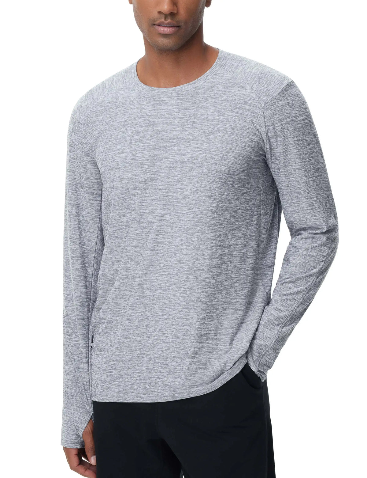 THE GYM PEOPLE Men's Long Sleeve Workout Shirts Moisture Wicking Athletic Running Tee Tops with Thumb Holes