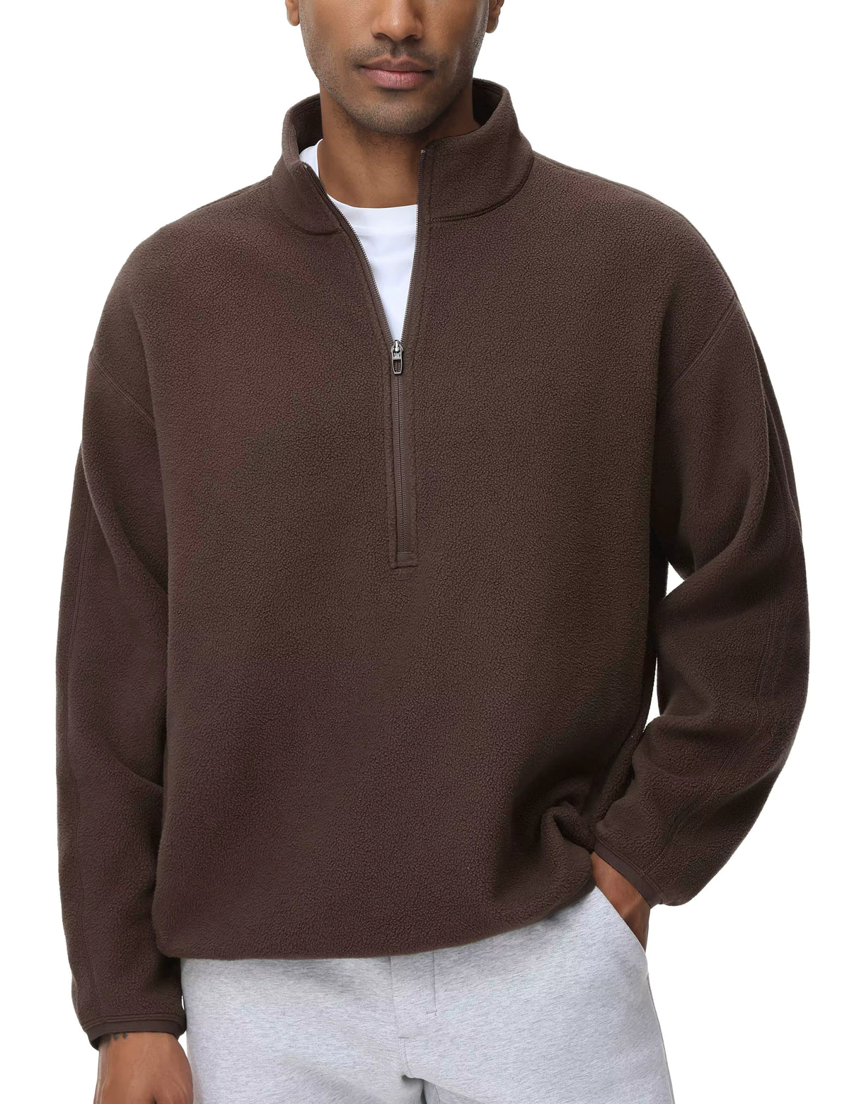 THE GYM PEOPLE Men's Half Zip Sweatshirt Long Sleeve Fleece Pullover Basic Workout Tops