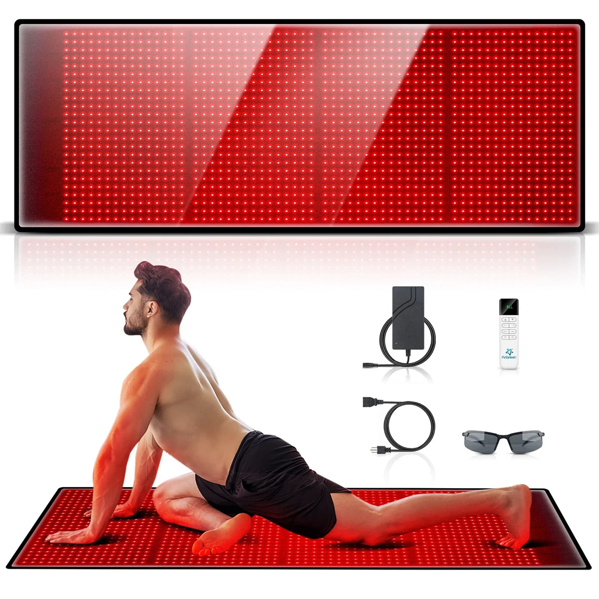 Astarexin 67"×24" Large Red & Near Infrared Light Therapy Mat 1440 LEDs 660nm 850nm, 160W Full Body LED Light Pad W/ REMOTE for Home Comfort Use