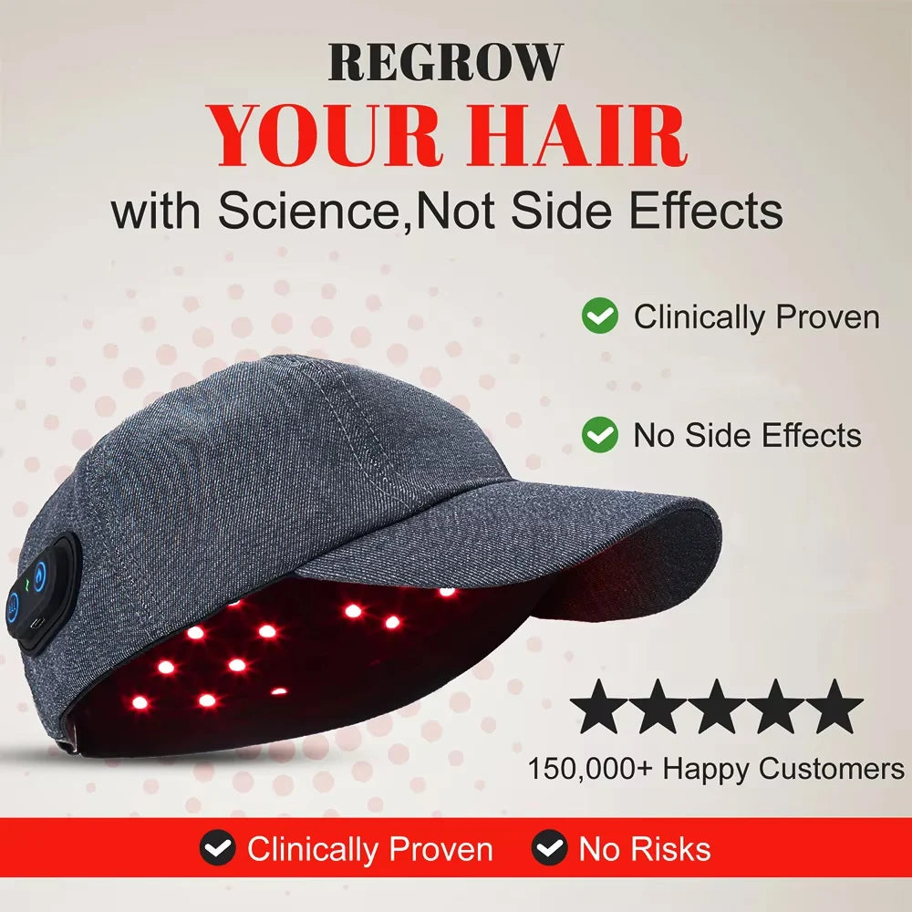 97 LEDs Red Light Therapy Hair Cap, 660nm & 850nm Near Infrared LED Treatment Hat, Portable Scalp Massager for Scalp Relaxation, Anti Hair Loss Care Hat