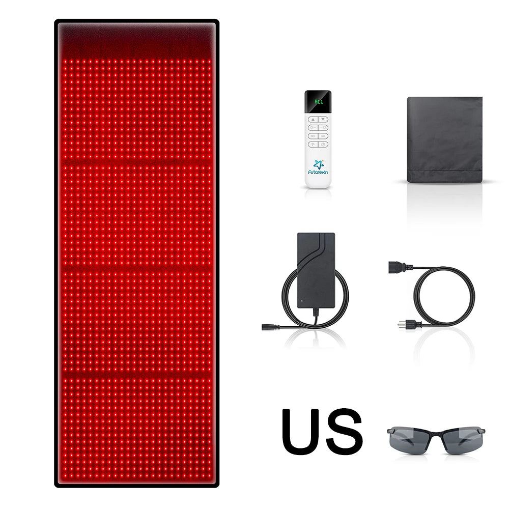 Astarexin 67"×24" Large Red & Near Infrared Light Therapy Mat 1440 LEDs 660nm 850nm, 160W Full Body LED Light Pad W/ REMOTE for Home Comfort Use