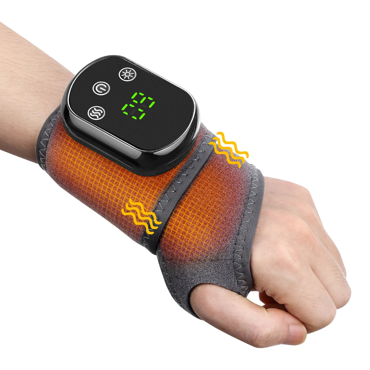 Heated Wrist Brace with Vibration Massage 5 Heat Levels 3 Vibration Modes USB Rechargeable Wrist Warmer Support for Men Women