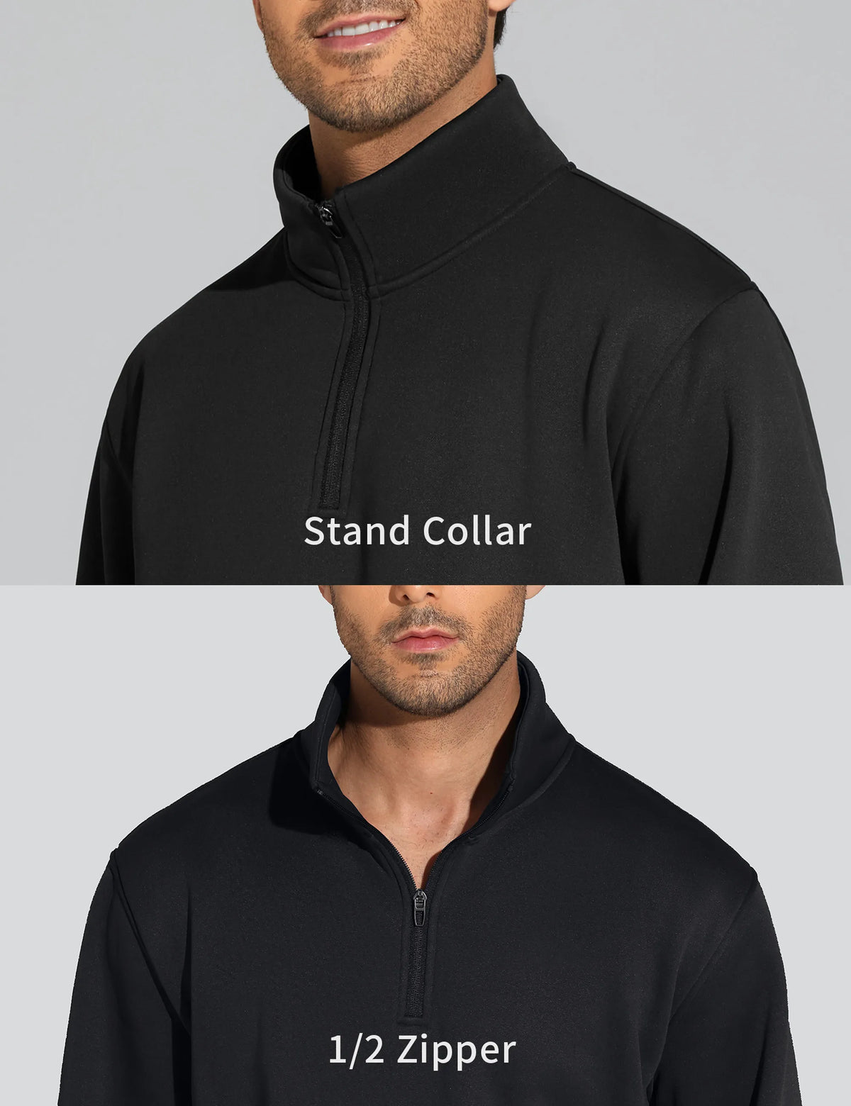 THE GYM PEOPLE Men's Half Zip Sweatshirt Long Sleeve Fleece Pullover Basic Workout Tops