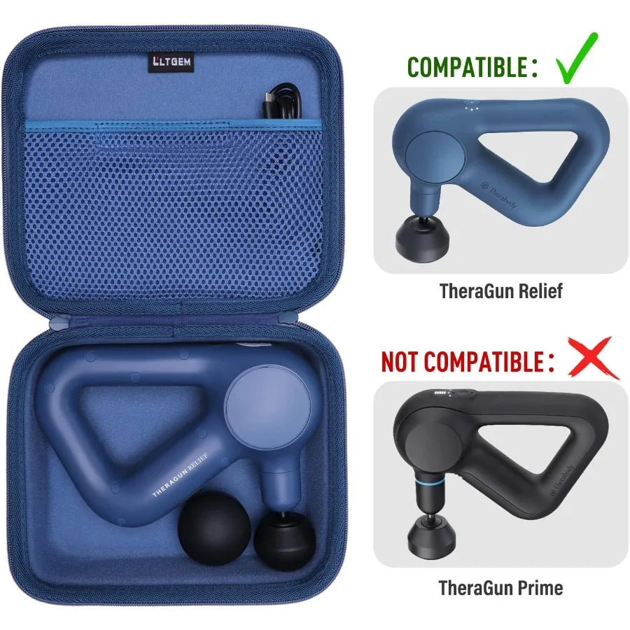 TravelReady Protective Carrying Case for Handheld Percussion Massage Gun Compatible with TheraGun Relief Ideal for Neck Back Le