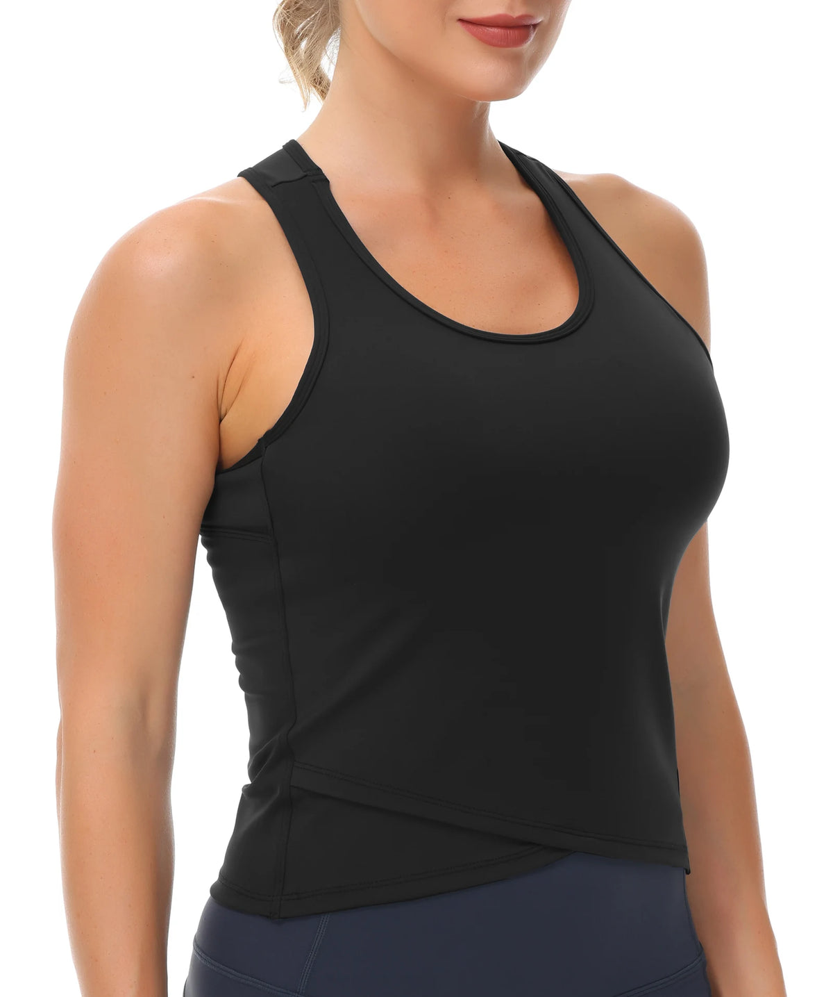 THE GYM PEOPLE Womens' Racerback Workout Tank Tops with Built in Bra Sleeveless Slim Fit