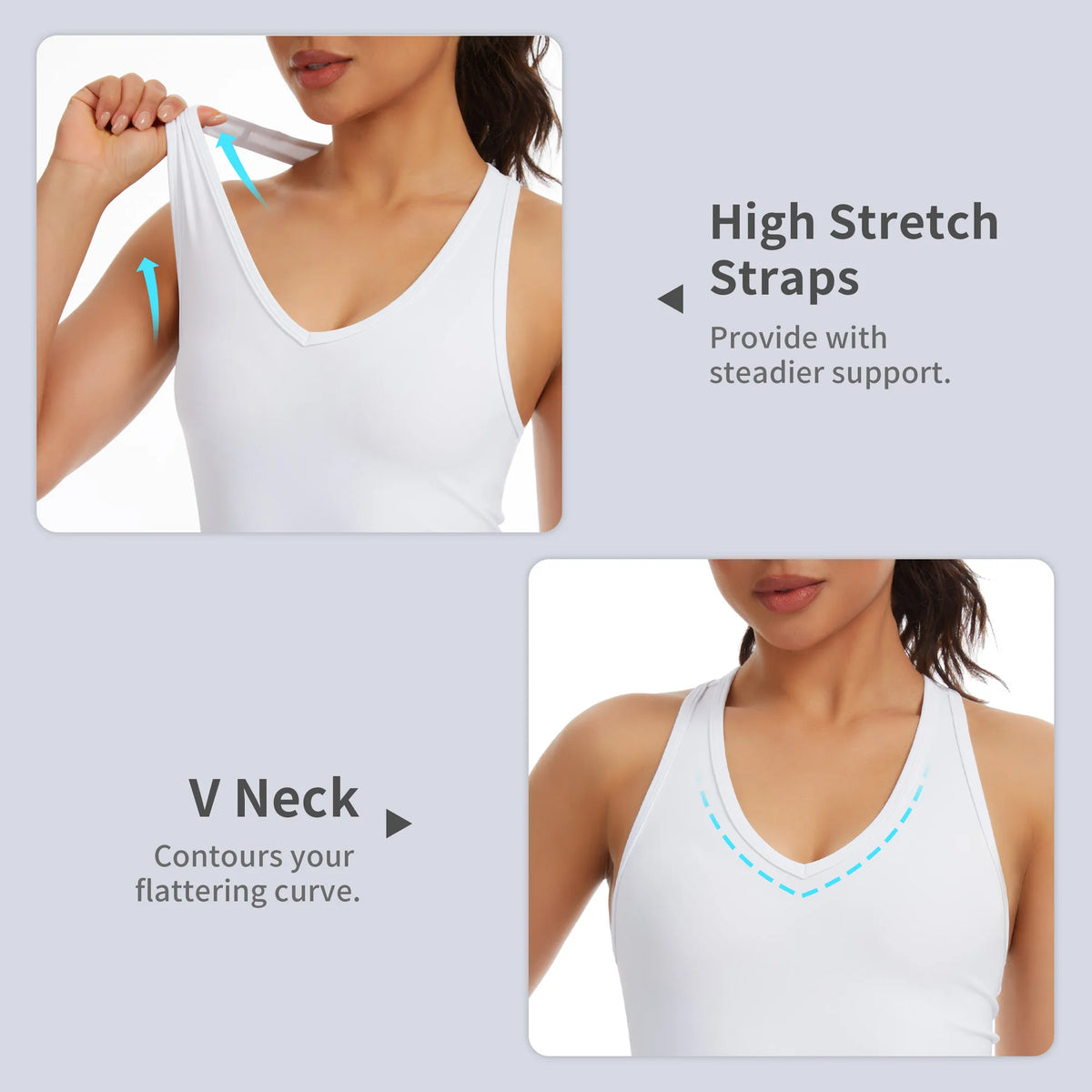 THE GYM PEOPLE Women’s V Neck Workout Tank Tops Racerback Slim Fit Sleeveless Yoga Running Athletic Shirts