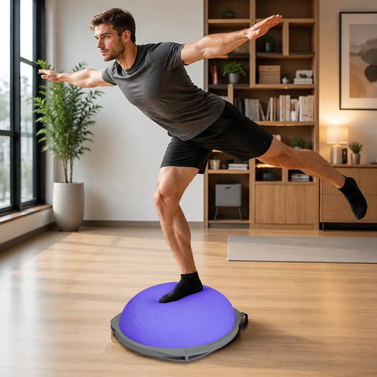 Workout equipment for home， balancing ball，half ball balance trainer，Yoga Exercise Ball for Home Gym Core Training Anti-Skid Surface,Aerobic exercise, dynamic balance training, core activation