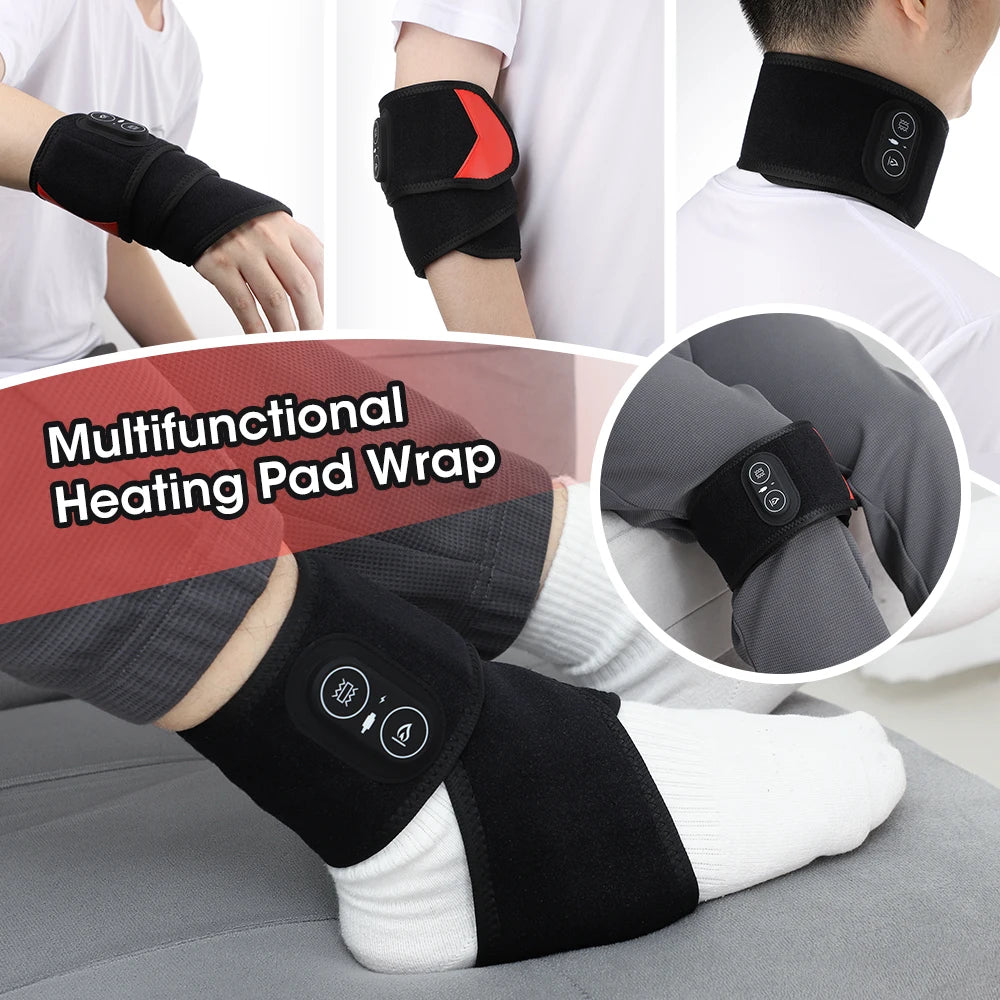 Electric Red Light Wrap Hand Wrist 660nm 850nm Heated Vibration Massager Cordless 3 Heat Knee Belt Hand Pad