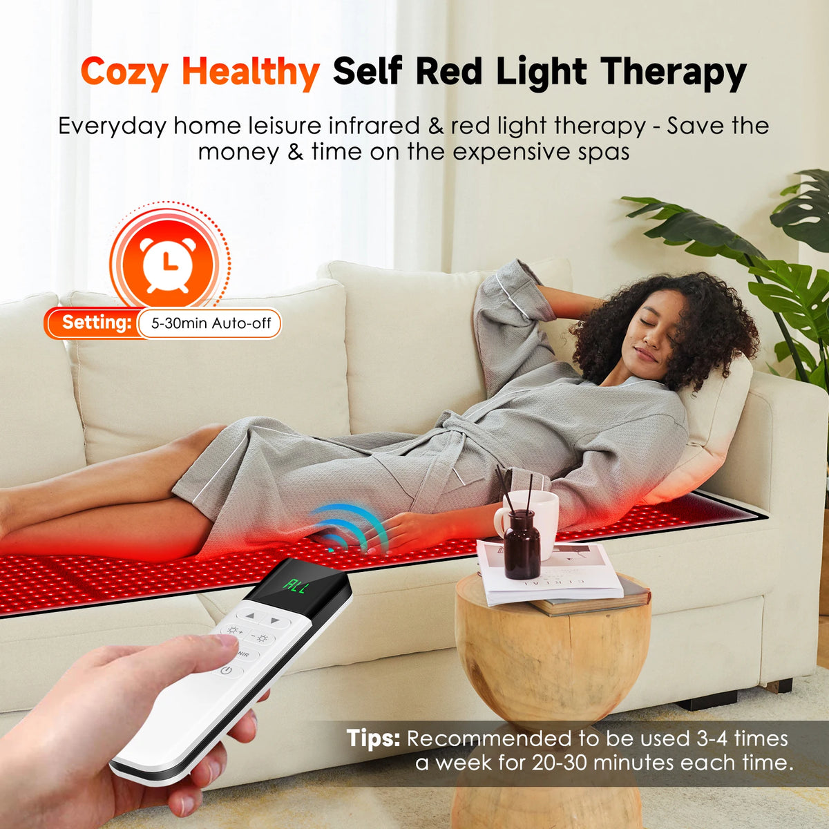 Astarexin 67"×24" Large Red & Near Infrared Light Therapy Mat 1440 LEDs 660nm 850nm, 160W Full Body LED Light Pad W/ REMOTE for Home Comfort Use