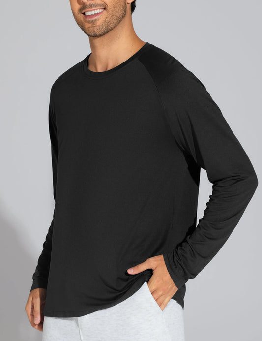 THE GYM PEOPLE Men's Long Sleeve Soft Workout Shirts UPF 50+ Fall Lightweight Athletic Pullover Tops for Hiking Running