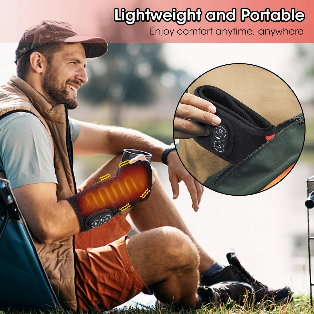 Electric Red Light Wrap Hand Wrist 660nm 850nm Heated Vibration Massager Cordless 3 Heat Knee Belt Hand Pad