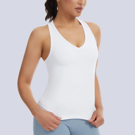 THE GYM PEOPLE Women’s V Neck Workout Tank Tops Racerback Slim Fit Sleeveless Yoga Running Athletic Shirts