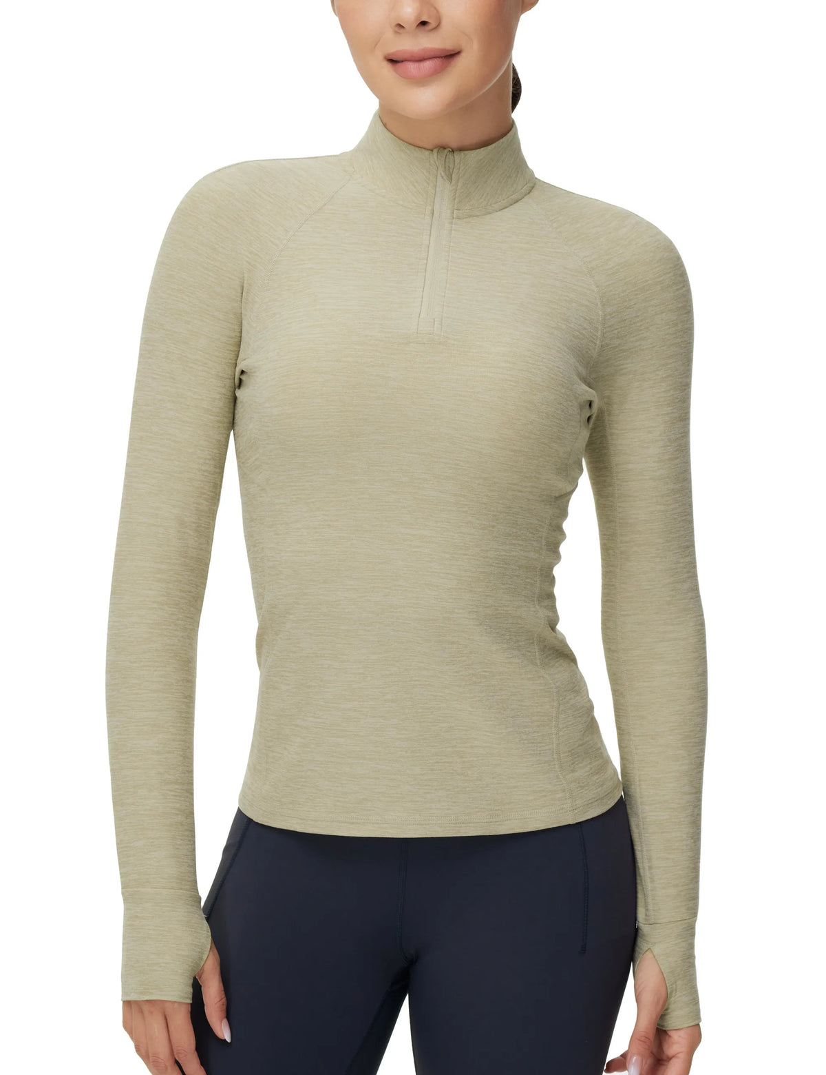 THE GYM PEOPLE Women's Half Zip Golf Workout Shirts Soft Warm Yoga Athletic Pullover Sweatshirts with Thumb Hole