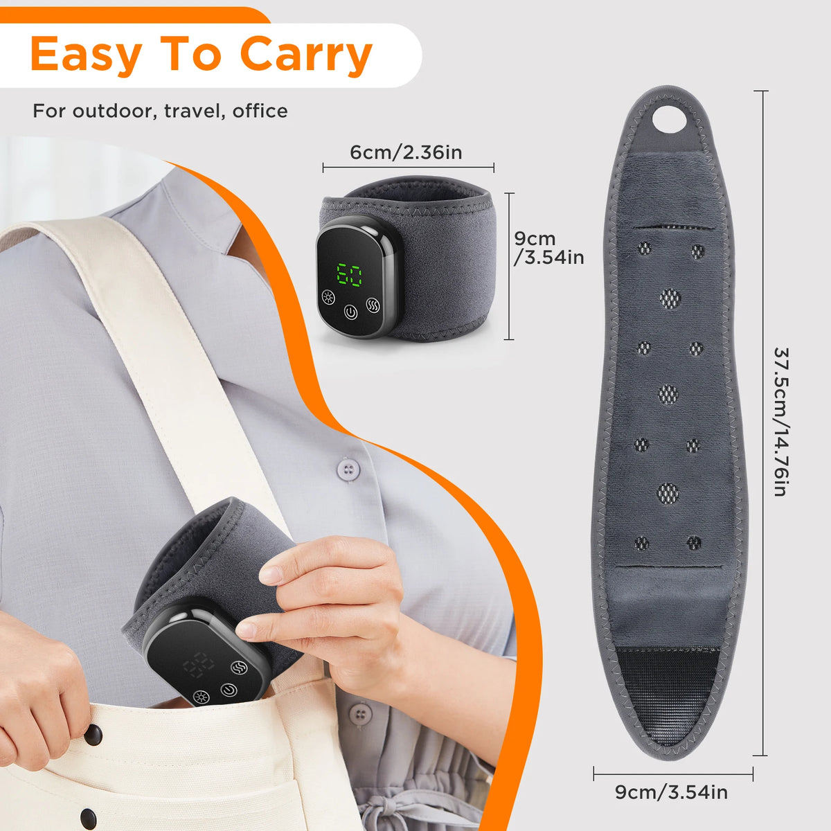 Heated Wrist Brace with Vibration Massage 5 Heat Levels 3 Vibration Modes USB Rechargeable Wrist Warmer Support for Men Women