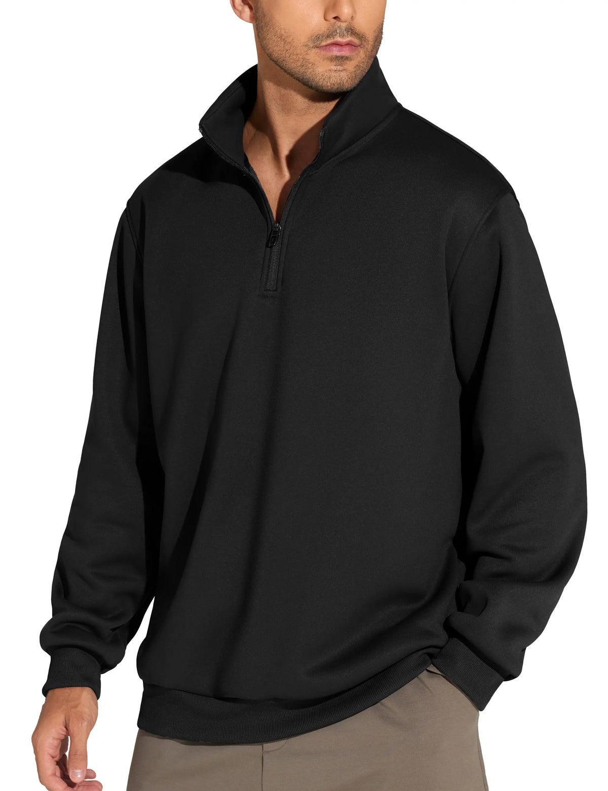 THE GYM PEOPLE Men's Half Zip Sweatshirt Long Sleeve Fleece Pullover Basic Workout Tops