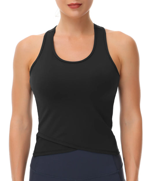 THE GYM PEOPLE Womens' Racerback Workout Tank Tops with Built in Bra Sleeveless Slim Fit