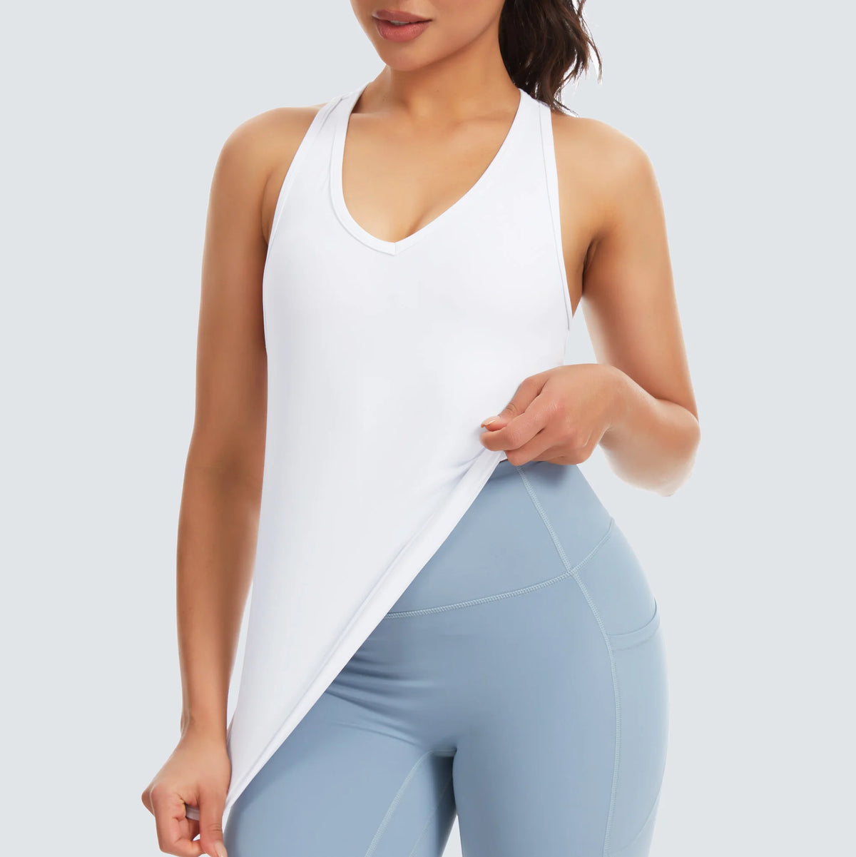 THE GYM PEOPLE Women’s V Neck Workout Tank Tops Racerback Slim Fit Sleeveless Yoga Running Athletic Shirts