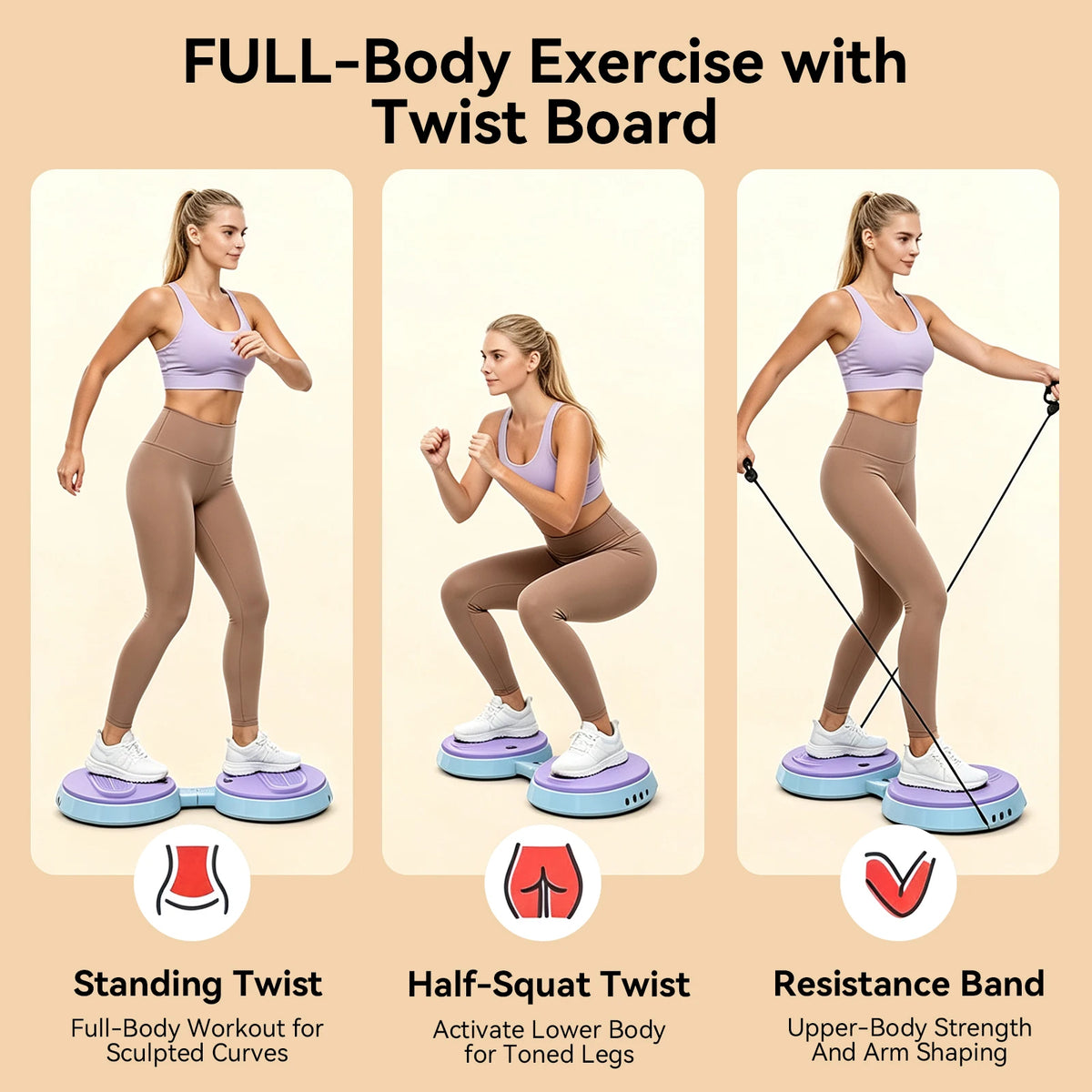 Multifunctional Waist Twisting Disc, Portable Body Shaping Twist Board for Waist & Leg Training, Waist Massage Fitness Equipment, Easy Storage
