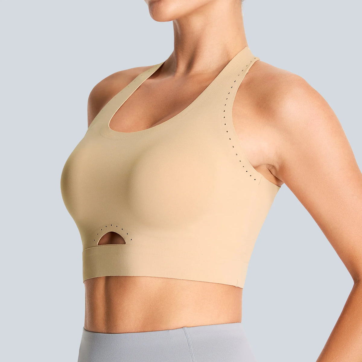 THE GYM PEOPLE Women's Wireless Cross Back Sports Bras Padded Low Impact Seamless Bra