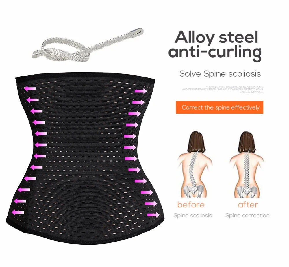 Plus Size XS-5XL Steel Boned Waist Trainer Corset for Women Postpartum Band Sexy Bustier Modeling Strap Shapewear Cincher