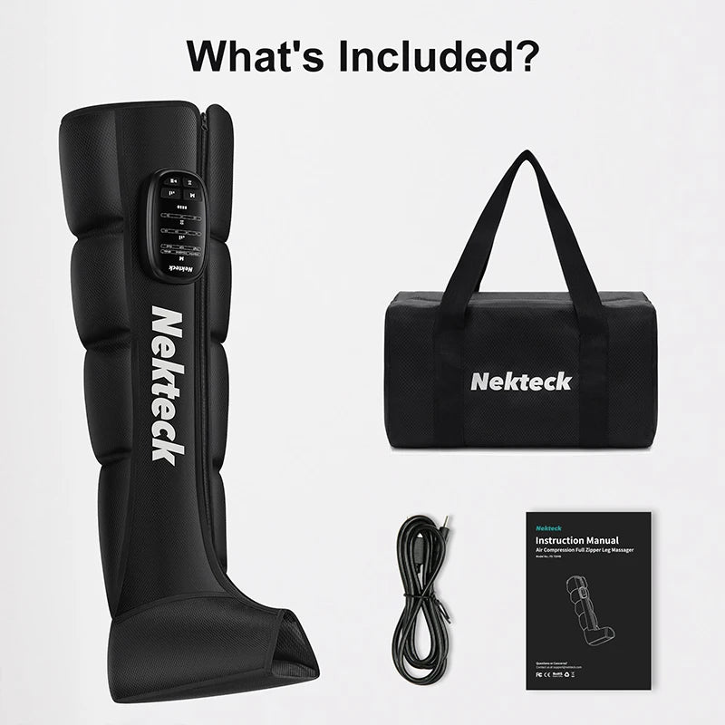 Nekteck 1 Pcs Air Pressure Leg Massager Cordless Foot Massage Boots Kneading Squeeze Deep Relaxation Calf with Storage Bag