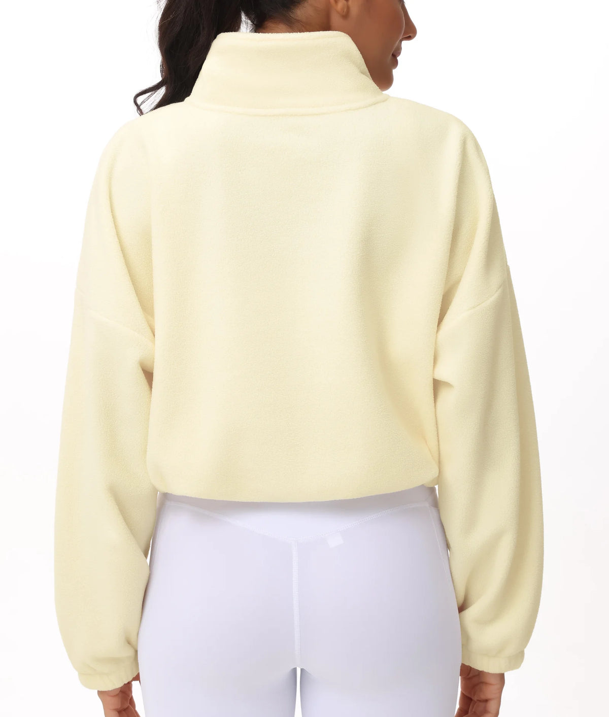 THE GYM PEOPLE Women’s Half Zip Crop Pullover Sweatshirt Fleece Loose Fit Workout Tops with Pockets Drawstring Hem