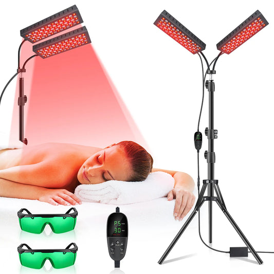 Updated Red Light Therapy Panel for Face Body Device Dual-head 150 Leds Lamps for Face Waist Back Shoulder Muscle Pain Relief Relax Skin Care Infrared Light
