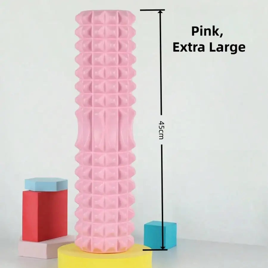 1pc Pk Foam Yoga Massage Roller, For Muscle Relaxation And Flexibility Training - Textured Surface For Deep Tissue Massage, Ideal For Yoga, Pilates And Fitness, Yoga Accessories | Textured Roller | Lightweight Roller, Yoga