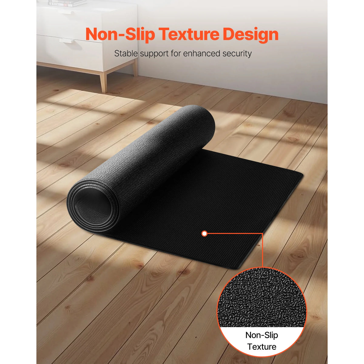 VEVOR Treadmill Mat for Carpet Floor Thickness High Density PVC Waterproof Non-slip Mat for Elliptical Home Gym