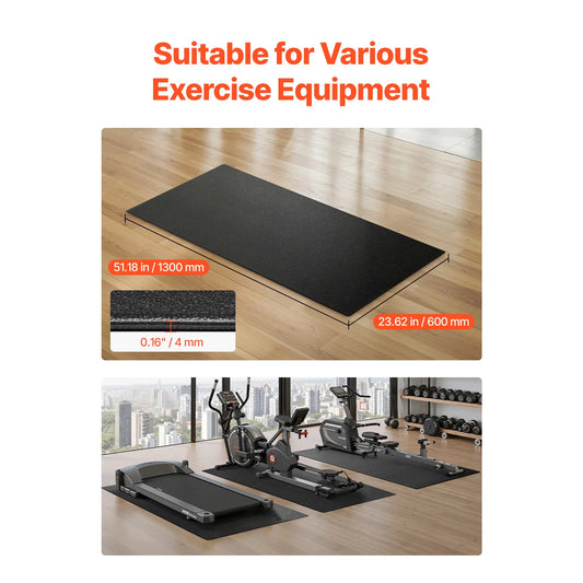 VEVOR Treadmill Mat for Carpet Floor Thickness High Density PVC Waterproof Non-slip Mat for Elliptical Home Gym