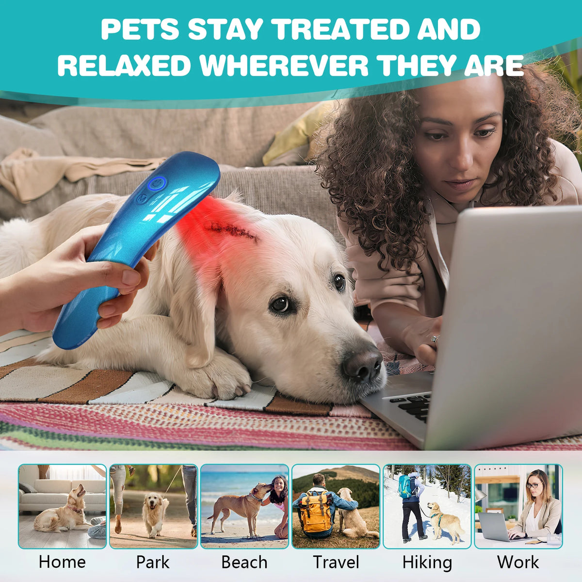Red Light Therapy Device 18x620nm for Pet Body Pain Relief Veterinary Infrared Joint Muscle Rehabilitation Wand Home Arthritis Care