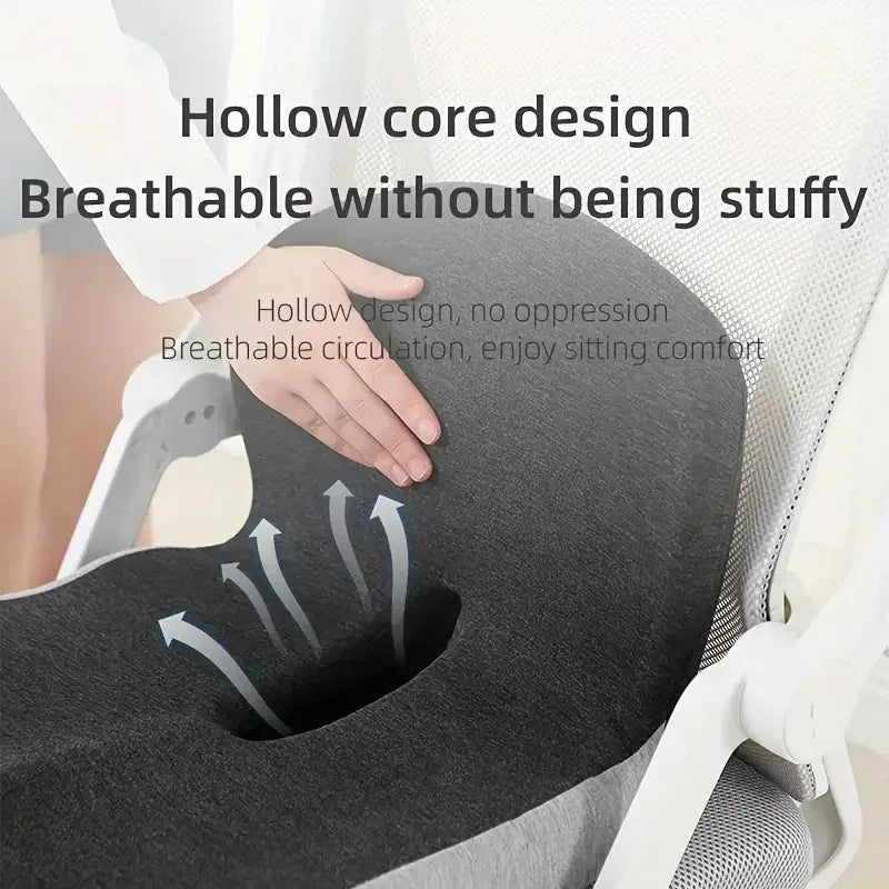 Memory Foam Seat Cushion with Backrest, Ergonomic Lumbar Support Office Chair Pad for Hip Pain, Washable Car & Home Use