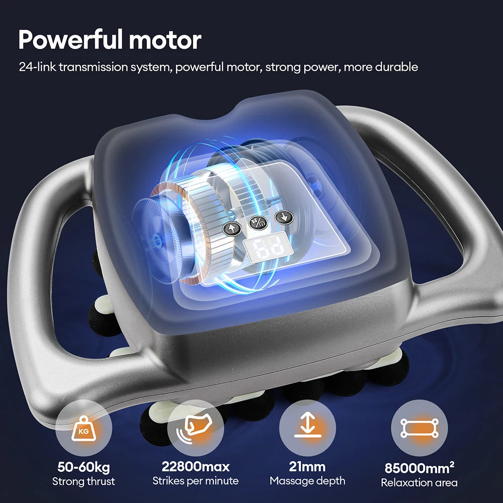 24-Heads Fascia Gun High-Frequency Vibration Body Massage Gun Back and Waist Massager Neck Shoulder Massager Muscle masajeador