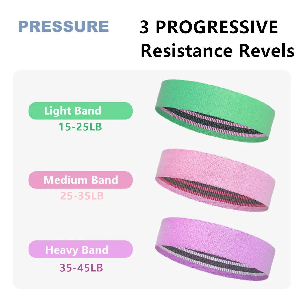 Set of 3 Resistance Exercise Loop Bands Fitness Home Gym Yoga Glutes Trainer