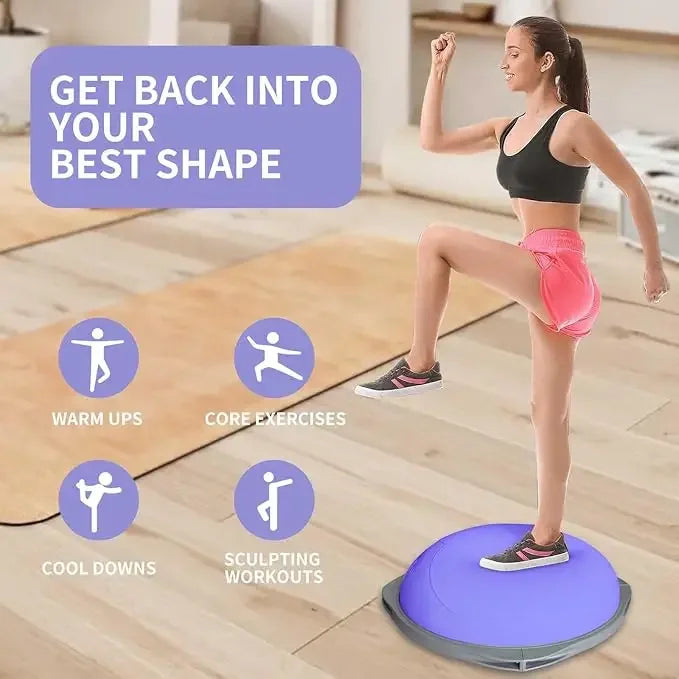 Workout equipment for home， balancing ball，half ball balance trainer，Yoga Exercise Ball for Home Gym Core Training Anti-Skid Surface,Aerobic exercise, dynamic balance training, core activation