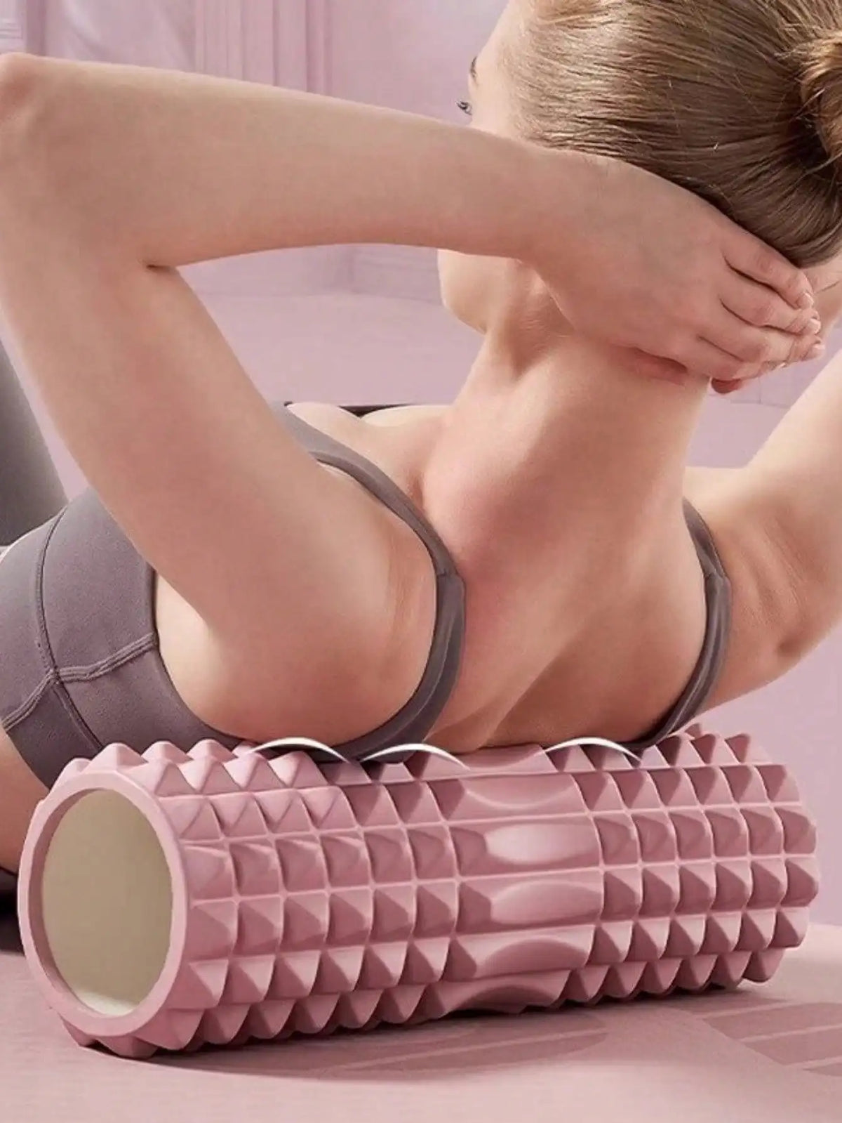 1pc Pk Foam Yoga Massage Roller, For Muscle Relaxation And Flexibility Training - Textured Surface For Deep Tissue Massage, Ideal For Yoga, Pilates And Fitness, Yoga Accessories | Textured Roller | Lightweight Roller, Yoga