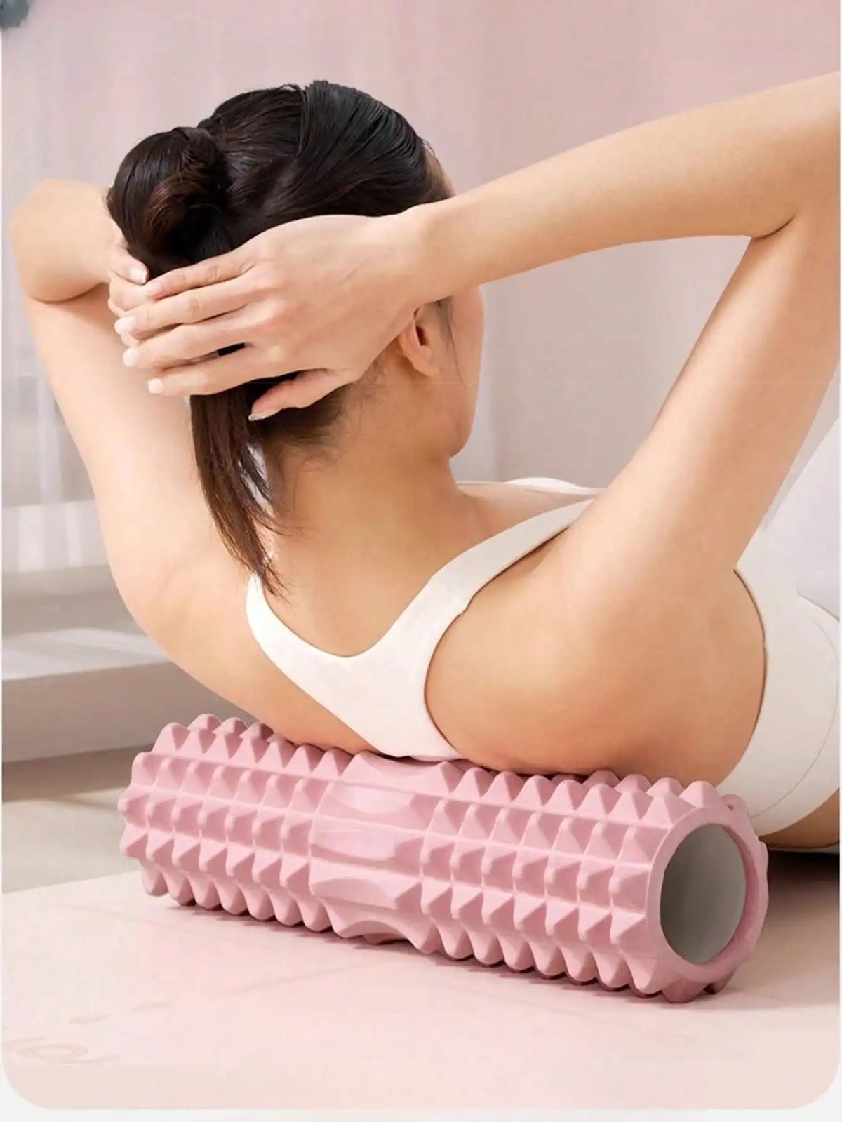 1pc Pk Foam Yoga Massage Roller, For Muscle Relaxation And Flexibility Training - Textured Surface For Deep Tissue Massage, Ideal For Yoga, Pilates And Fitness, Yoga Accessories | Textured Roller | Lightweight Roller, Yoga