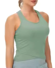 THE GYM PEOPLE Womens' Racerback Workout Tank Tops with Built in Bra Sleeveless Slim Fit