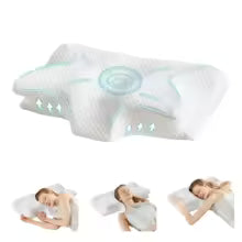 JHK Ergonomic 23.6" Largex13.8" Wide Cervical Neck Pillow Memory Foam Pillow with Cooling Pillowcase Cervical Contour Pillows